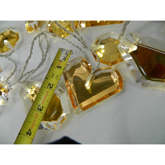 Ikea Lights String Amber Gold 10ft Hearts, Diamonds, Snowflakes, Circles Lucite - Picture 13 of 16